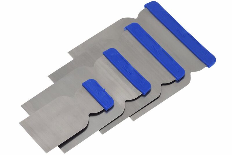 Japanspachtelsatz rostfrei - 4 Edelstahl Spachtel (50, 80, 100 und 120mm)